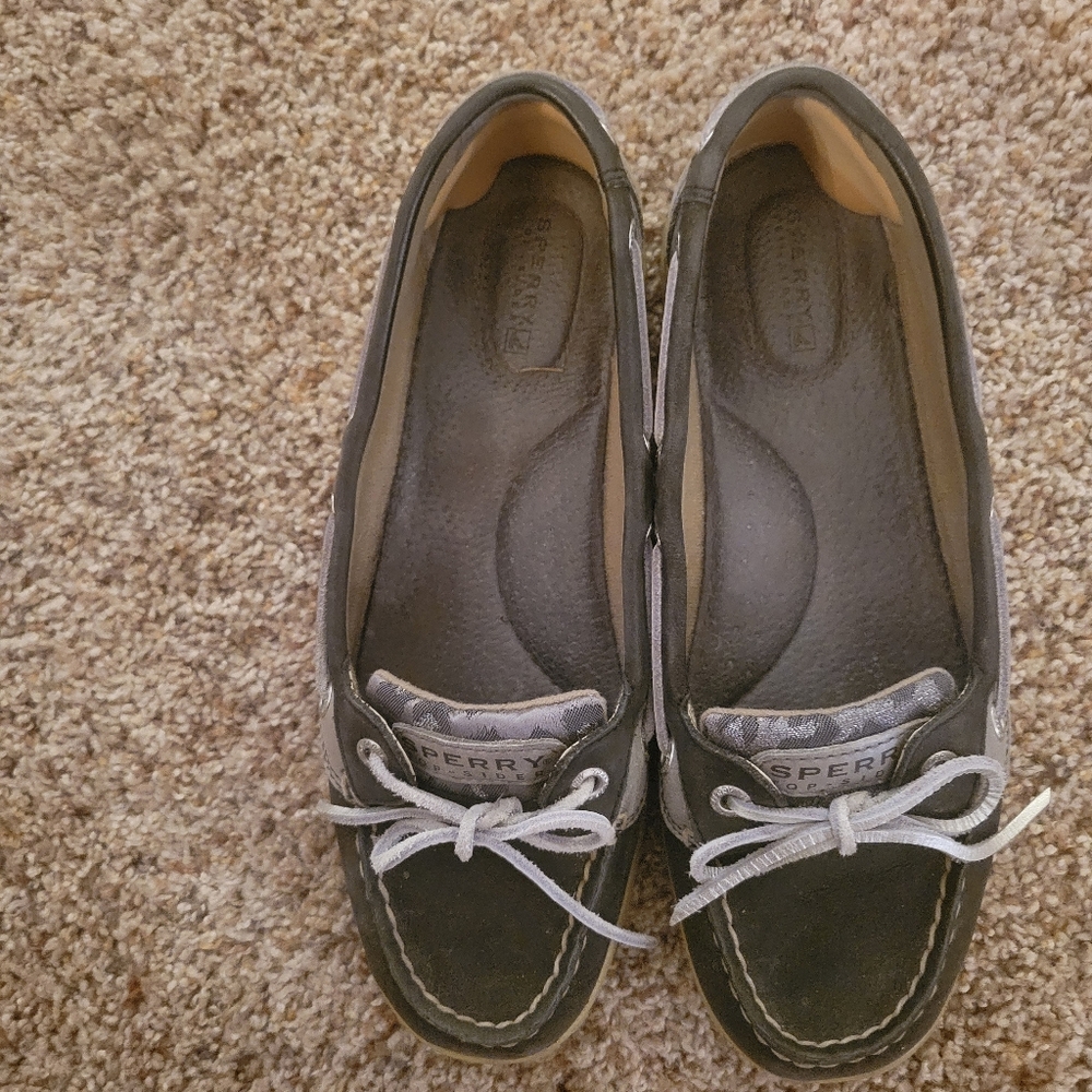 Black and Gray Leopard Print Sperry's
